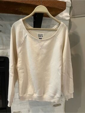 American Eagle Outfitters Cream Scoop Neck Crewneck Sweater